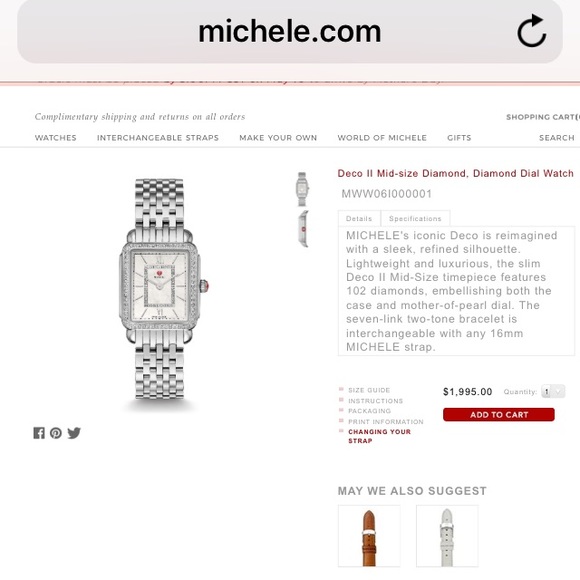 Diamond Michele Watch - Picture 4 of 4